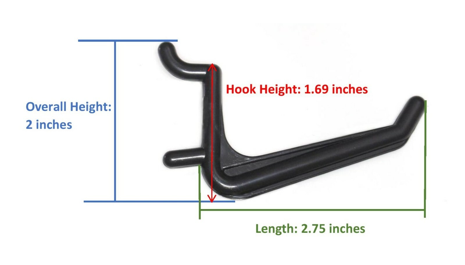 50 Pack Jumbo Pegboard Hooks Black Garage Tools Storage Organization Jewelry