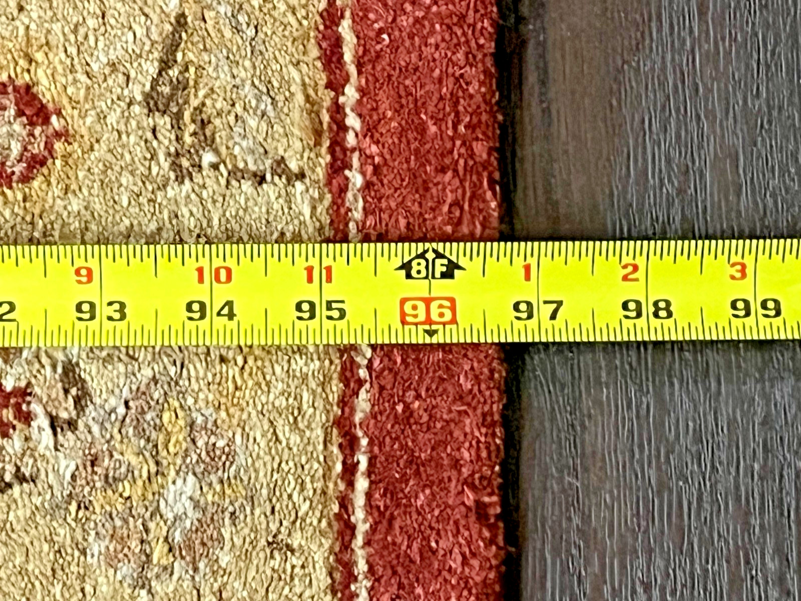 Hand Knotted Chobi Hallway Runner Rug Wool Red Beige Floral Pattern 31" x 97"