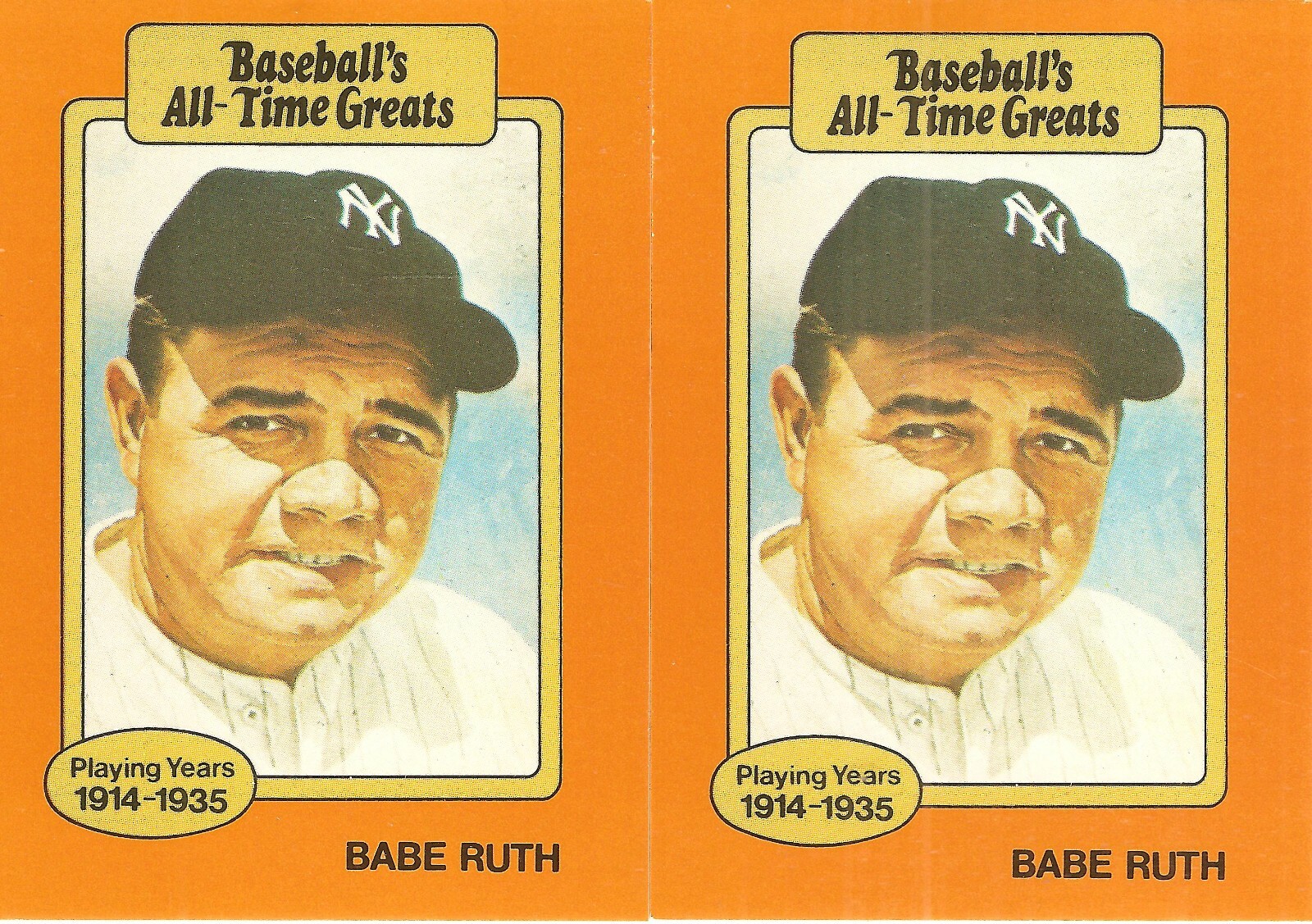 2 CARD BABE RUTH BASEBALL CARD LOT