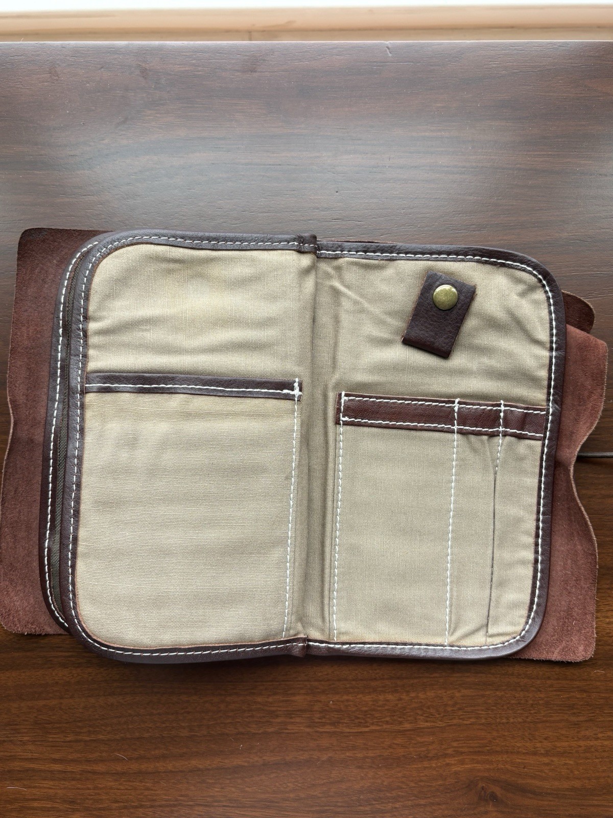 Linshi Tasks Leather Travel Wallet Organizer - Brown