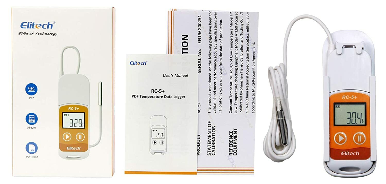 Elitech RC-5+ TE PDF USB Temperature Data Logger Reusable Temperature Recorder