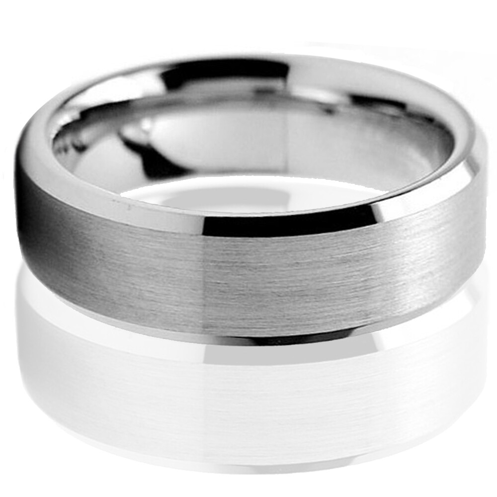 🔥 Tungsten Carbide Wedding Band Ring Brushed Silver Mens Jewelry Size 6-15
