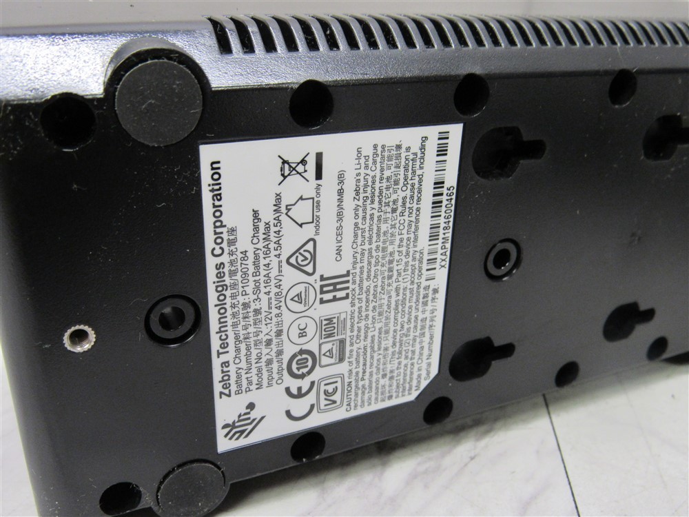 Zebra P1090784 3 position/slot batter charger ZQ310/ZQ320 printer battery