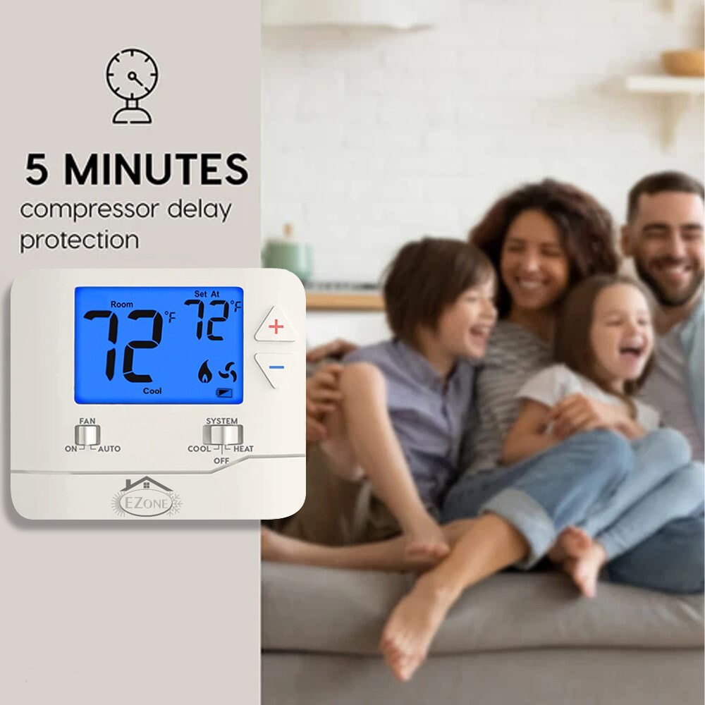 Digital Wall Electronic Non Programmable Single Thermostat 701 Heat / Cool