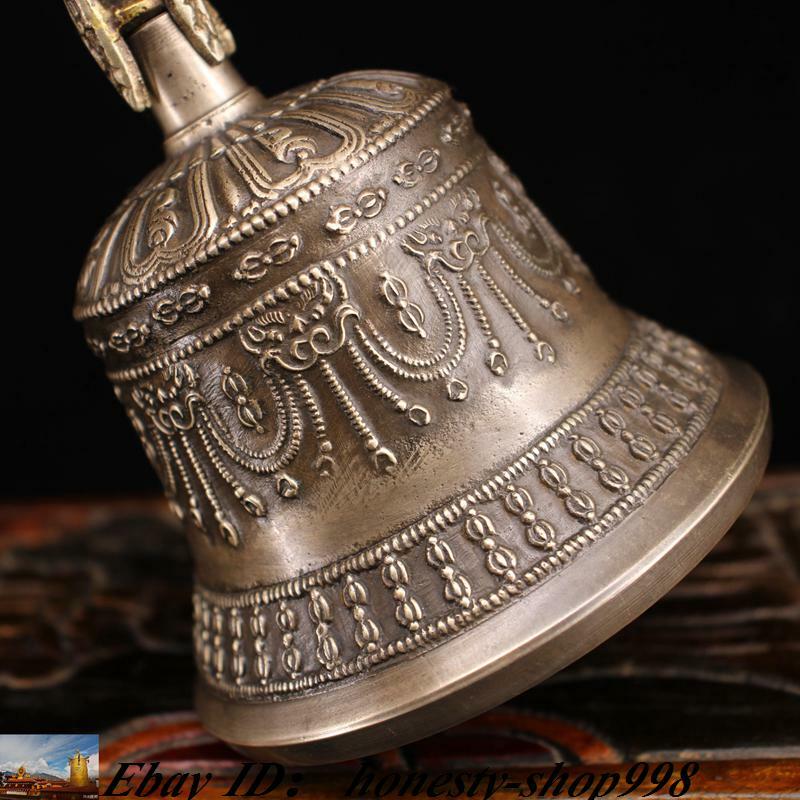 Tibetan Buddhism bronze Gilt Buddha head Bells Phurpa Vajra Dorje Phurpa