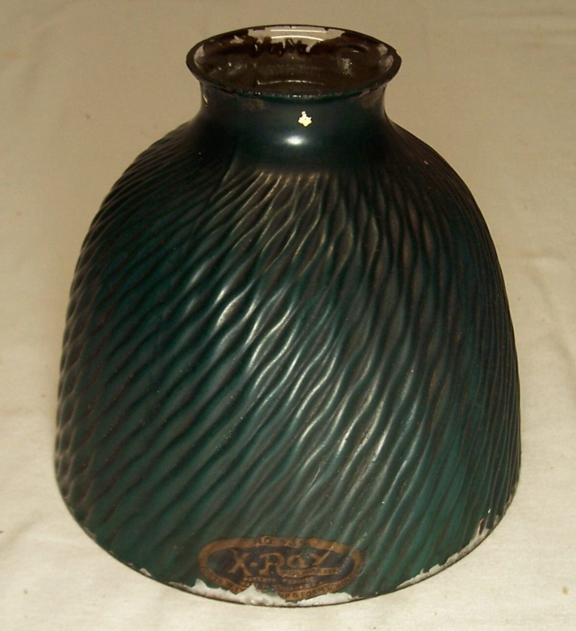 Antique Curtis X-ray Shade Light Fixture Vtg Cast Art Porcelain Chicago USA #G2