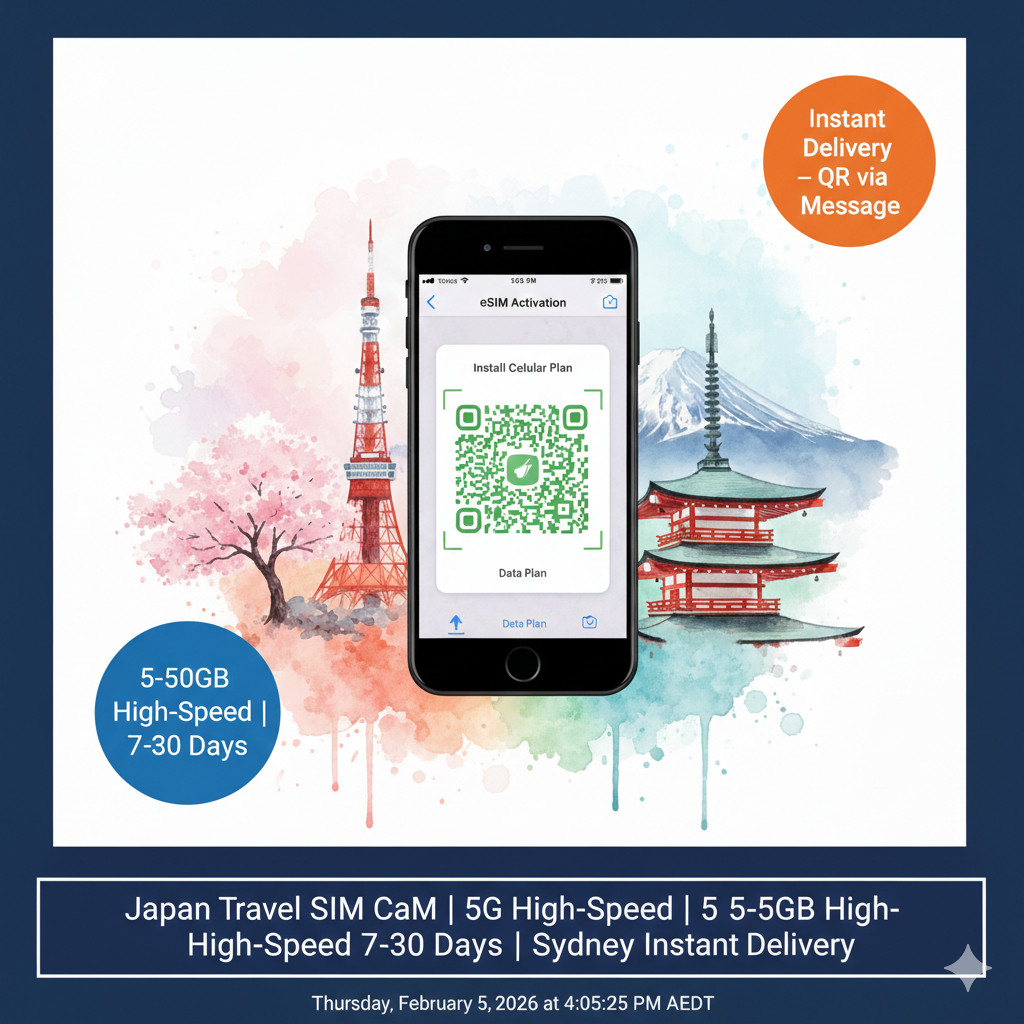 Japan Travel eSIM | 5G SoftBank KDDI | 5-50GB 7-30 Days | Instant Delivery