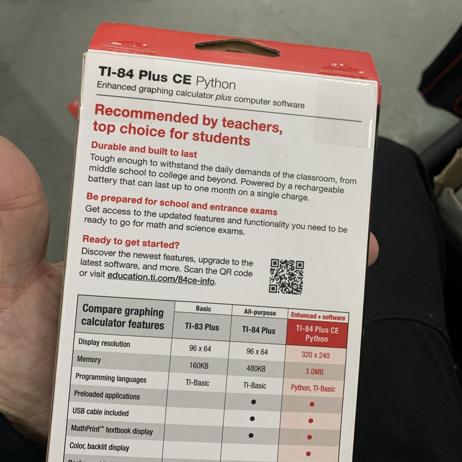 Texas Instruments TI-84 Plus CE Python Graphing Calculator Black Brand New