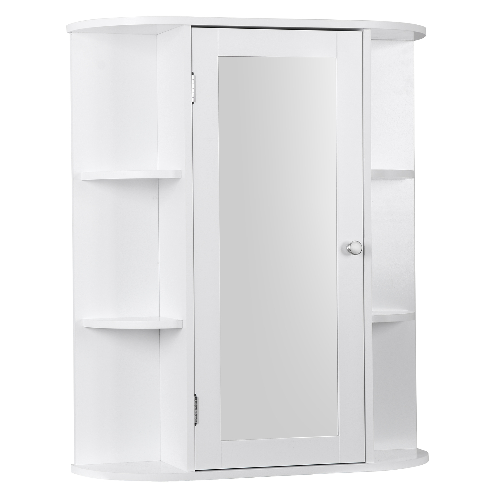 Bathroom Cabinet Single Door Wall Mount Medicine Cabinet with Mirror Shelf
