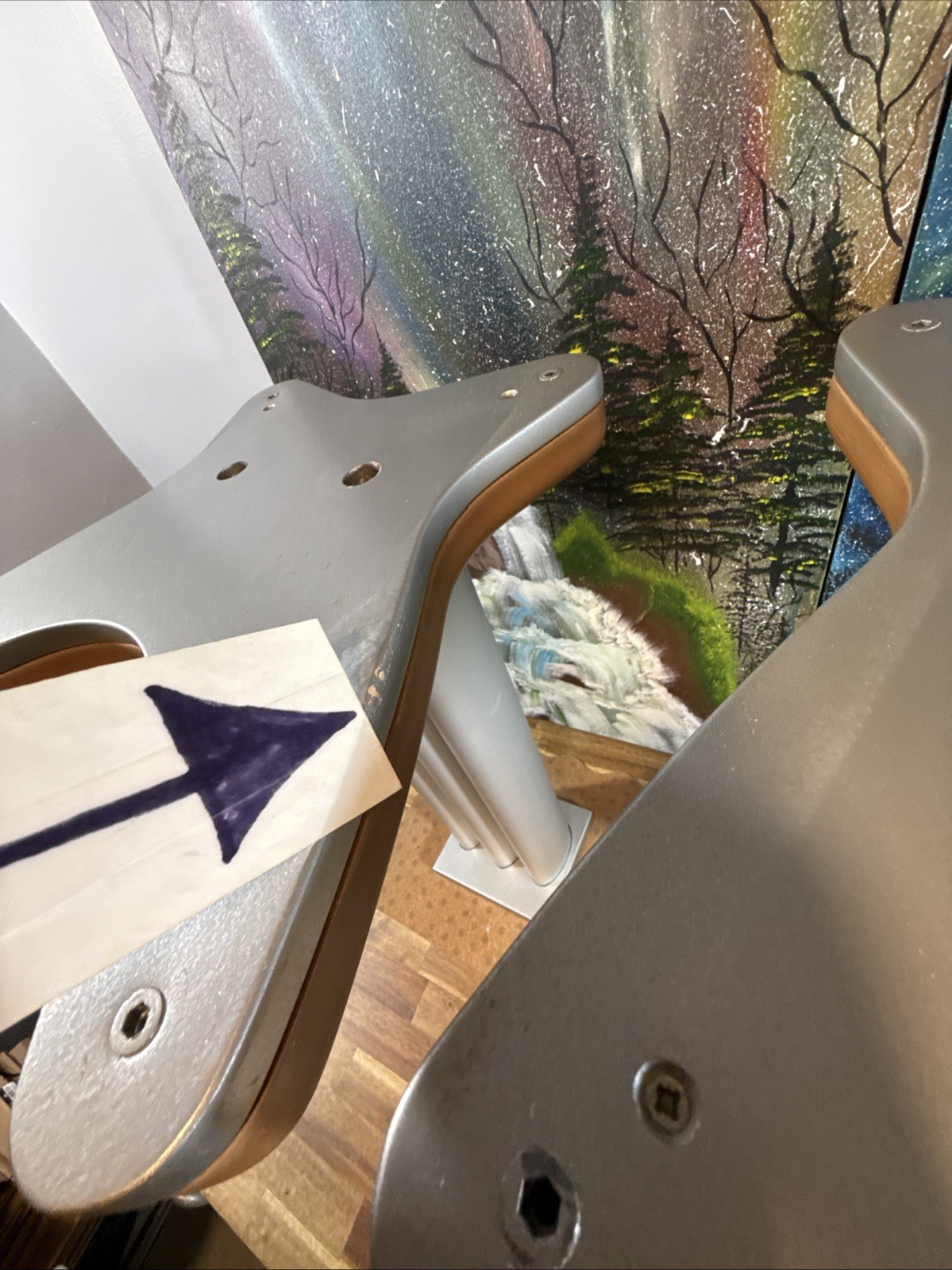 speaker stands pair Metal Wood Base Bookshelf Large Subwoofer Center Channel