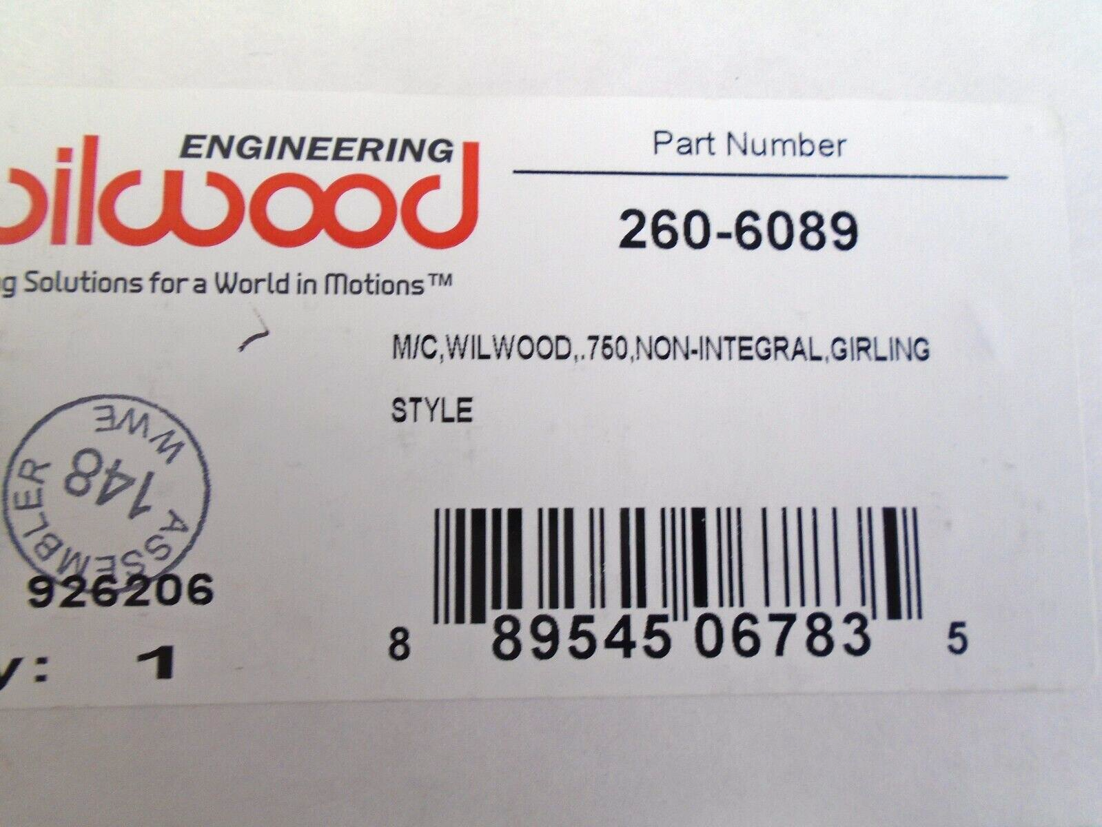 Wilwood 260-6089 Master Cylinder Compact Remote Girling Aluminum 3/4" Inch Bore