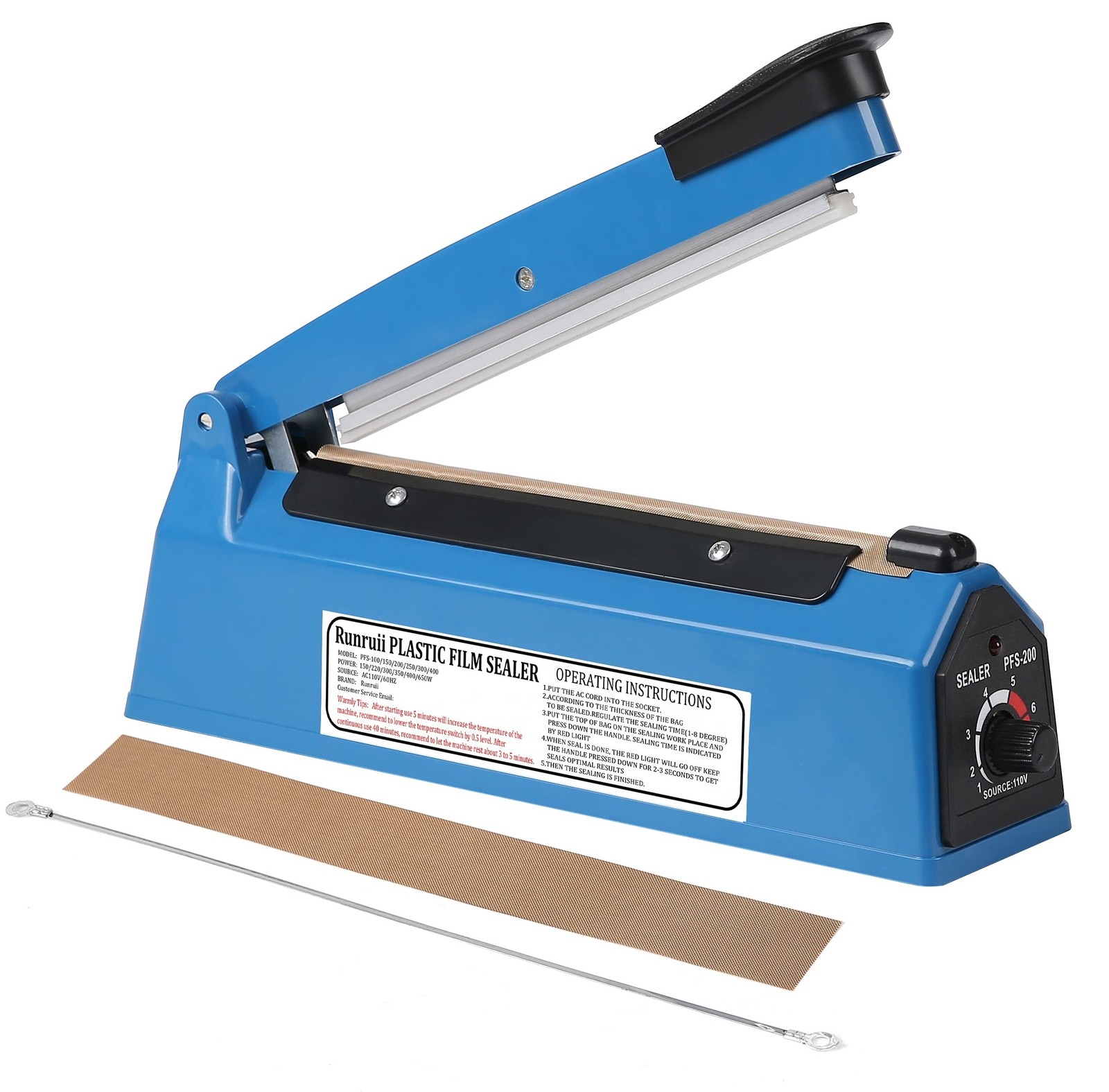 Impulse Heat Sealer Manual Bags Sealer Heat Sealing Machine 12 Inch Impulse S...
