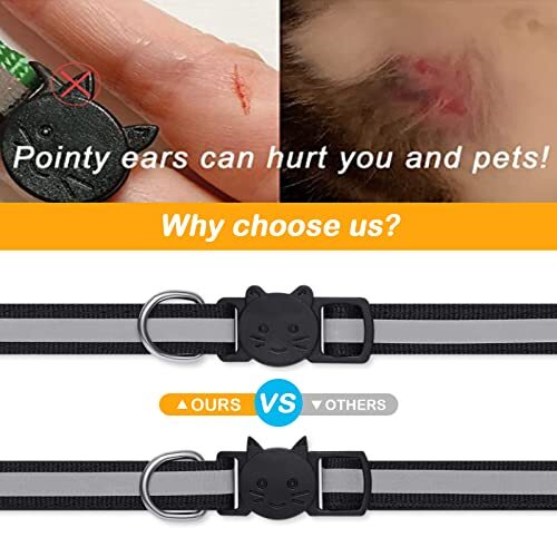 Extodry 14 Pack Reflective-Breakaway Cat Collars with Bells,Safety Buckle