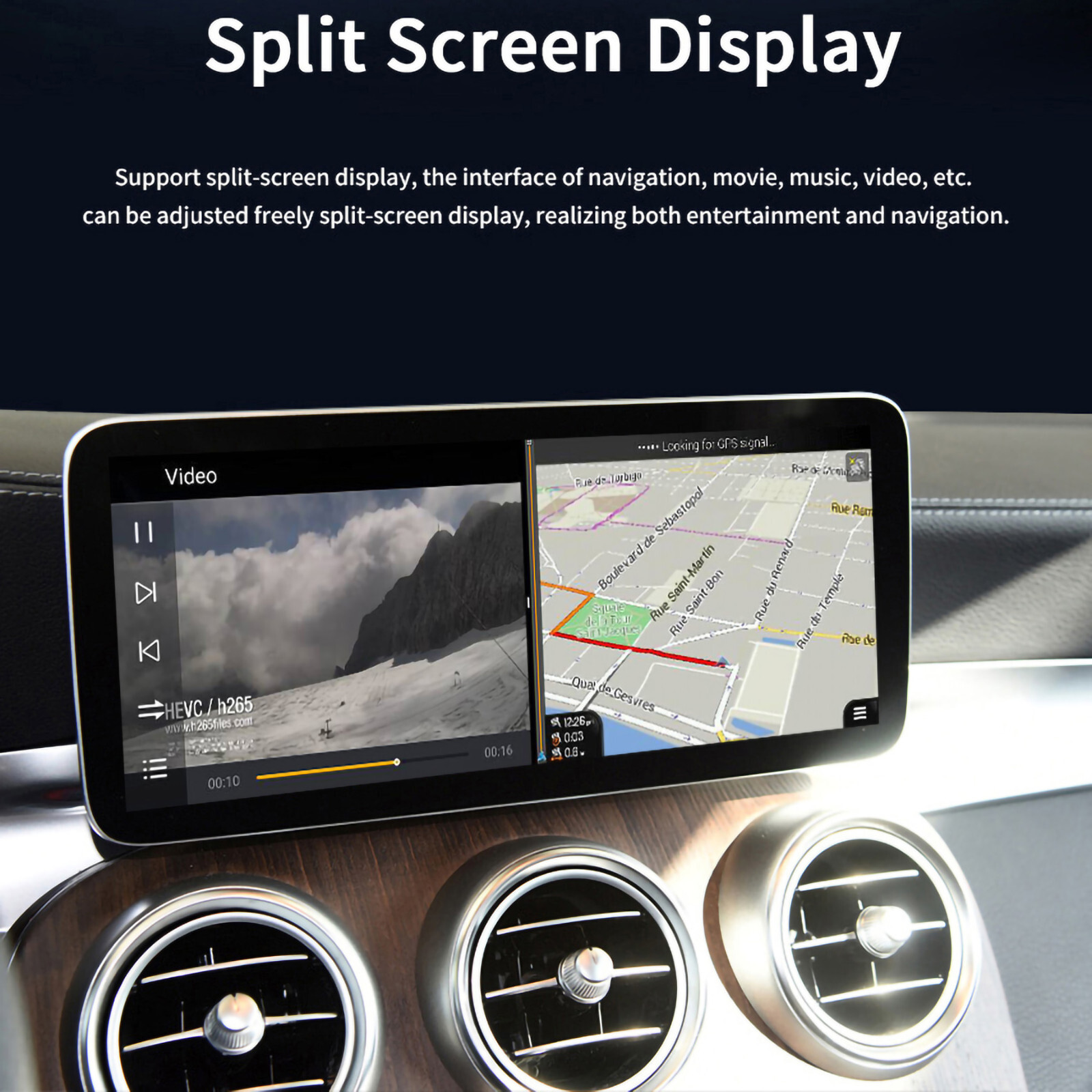 Dual Screen 12.3'' Android CarPlay GPS Stereo For Mercedes C/GLC-Class W205 X253