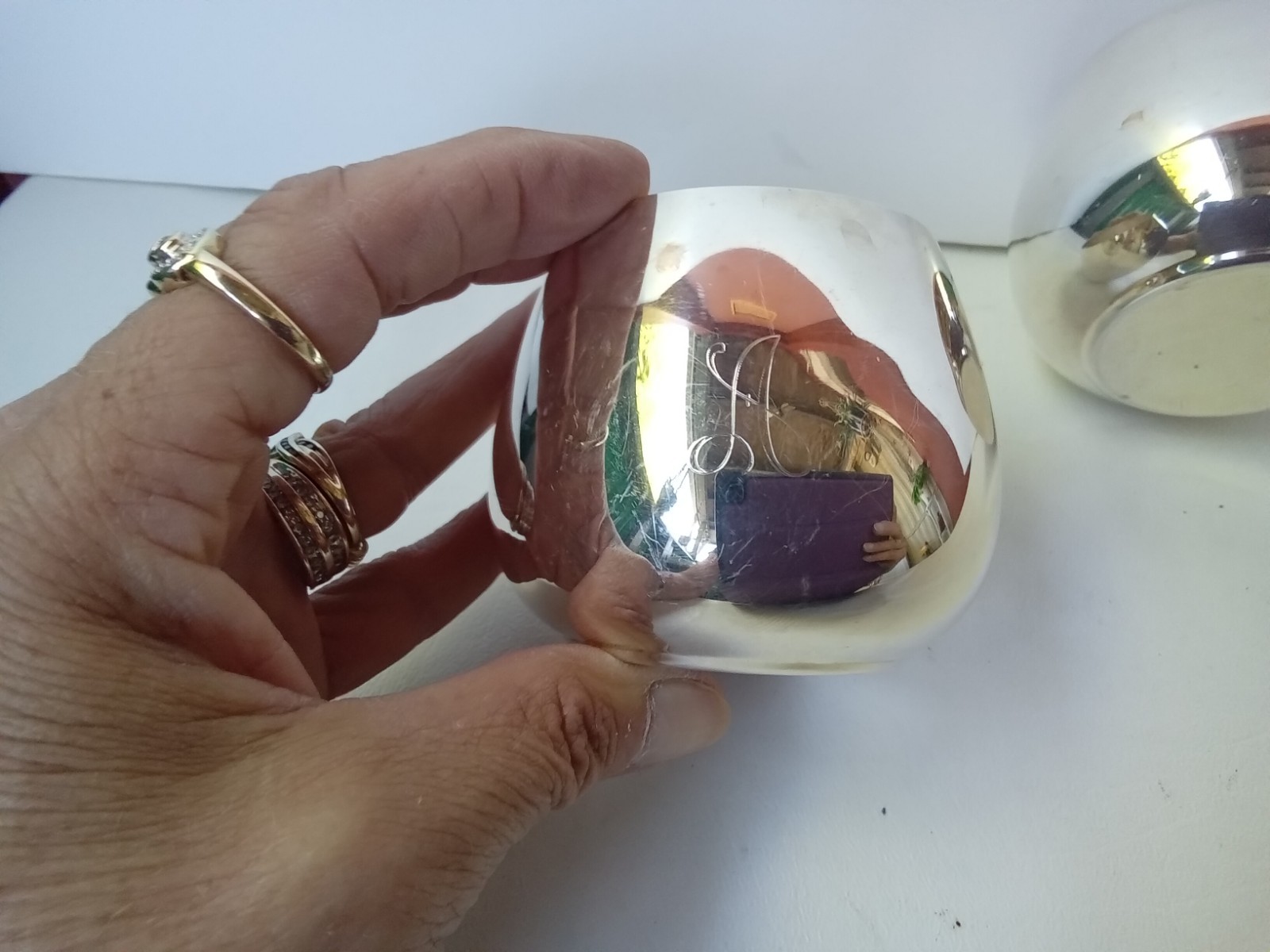 STERLING SILVER W.M. ROGERS SILVERPLATED CORDIAL BRANDY CUPS MONOGRAMMED "A"