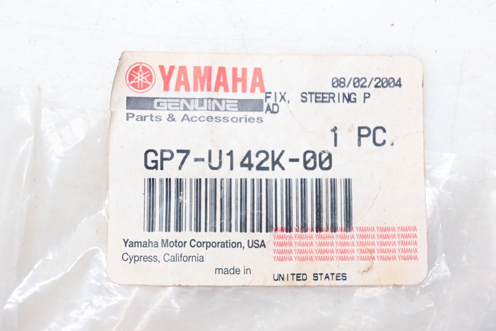 New OEM Yamaha GP7-U142K-00-00 Steering Pad Fix Bracket NOS