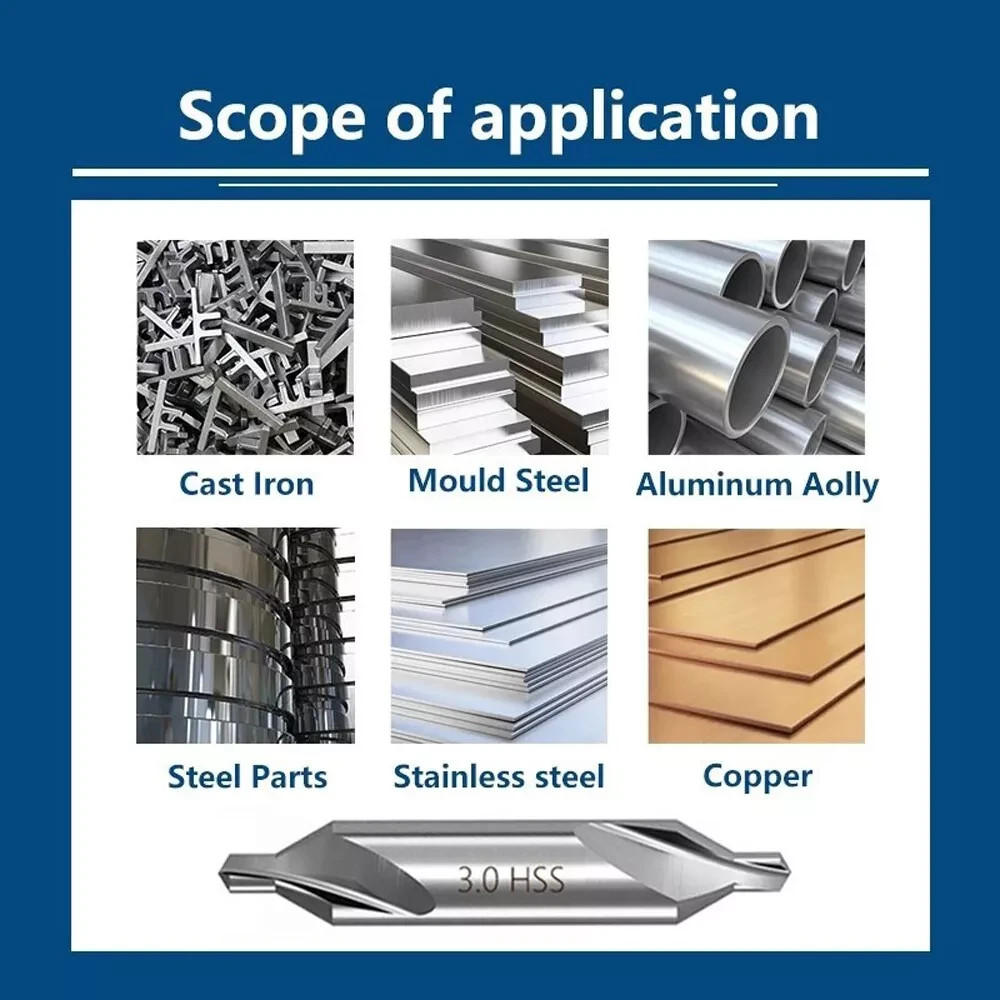 2X Center drill 60° A-type high-speed steel center drill 3.0x7.7x55mm Durable US