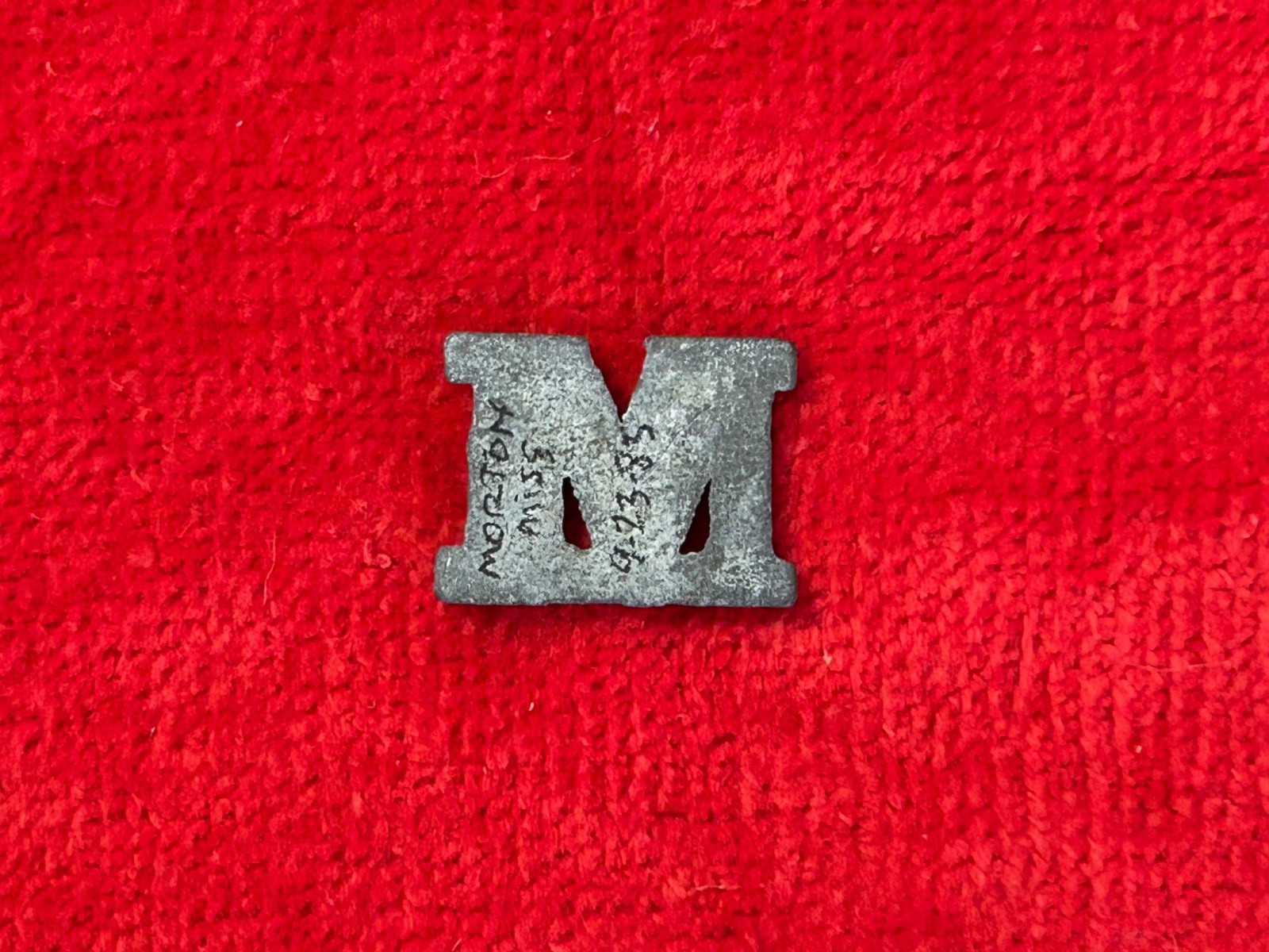 Dug Relic Civil War Hat Letter M---Beautiful Piece and Very Rare!