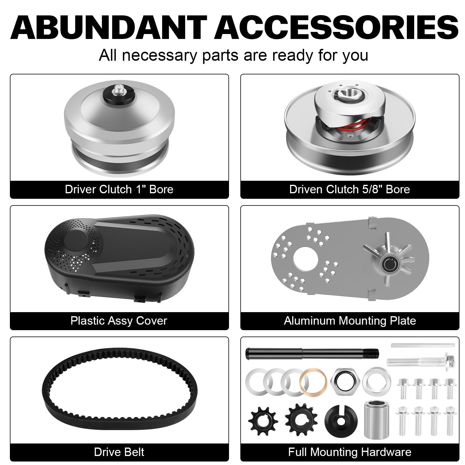 NEW🔥1"/3/4" 5/8" Clutch Go Kart Torque Converter 10t 12t Complete Cvt Combo 30