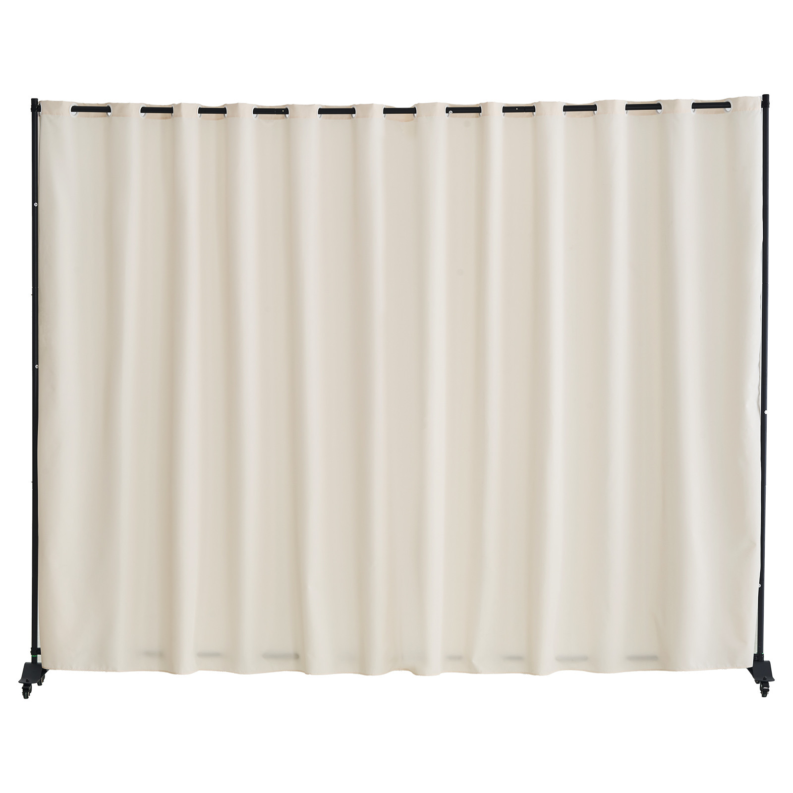 Room Divider Portable Panel Room Divider with Wheels Privacy Screen Beige