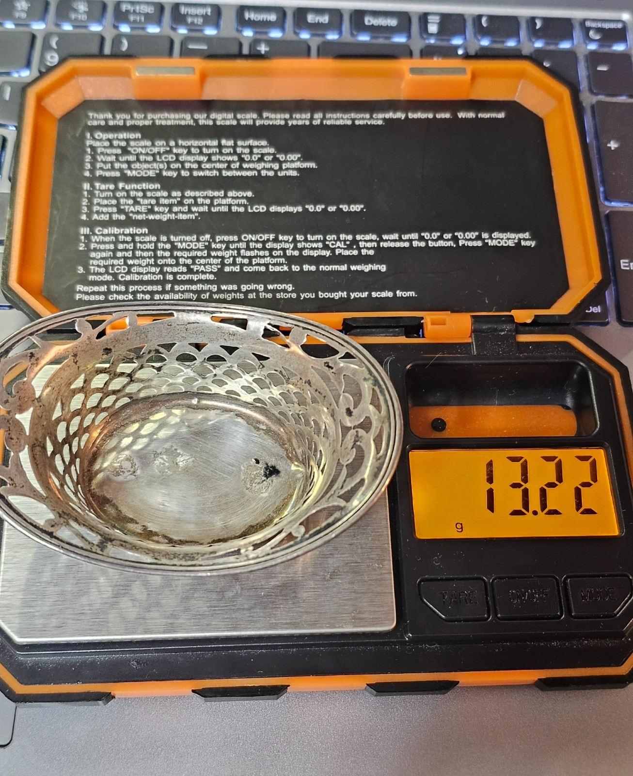 vtg Sterling Silver Wedster Mini Nut Bowl /Basket/ Pin Cushion 13g- B5-READ