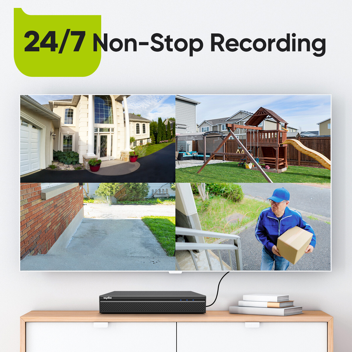 SANNCE 5MP Audio POE Security IP Camera System 8CH 8MP NVR Outdoor Night Vision