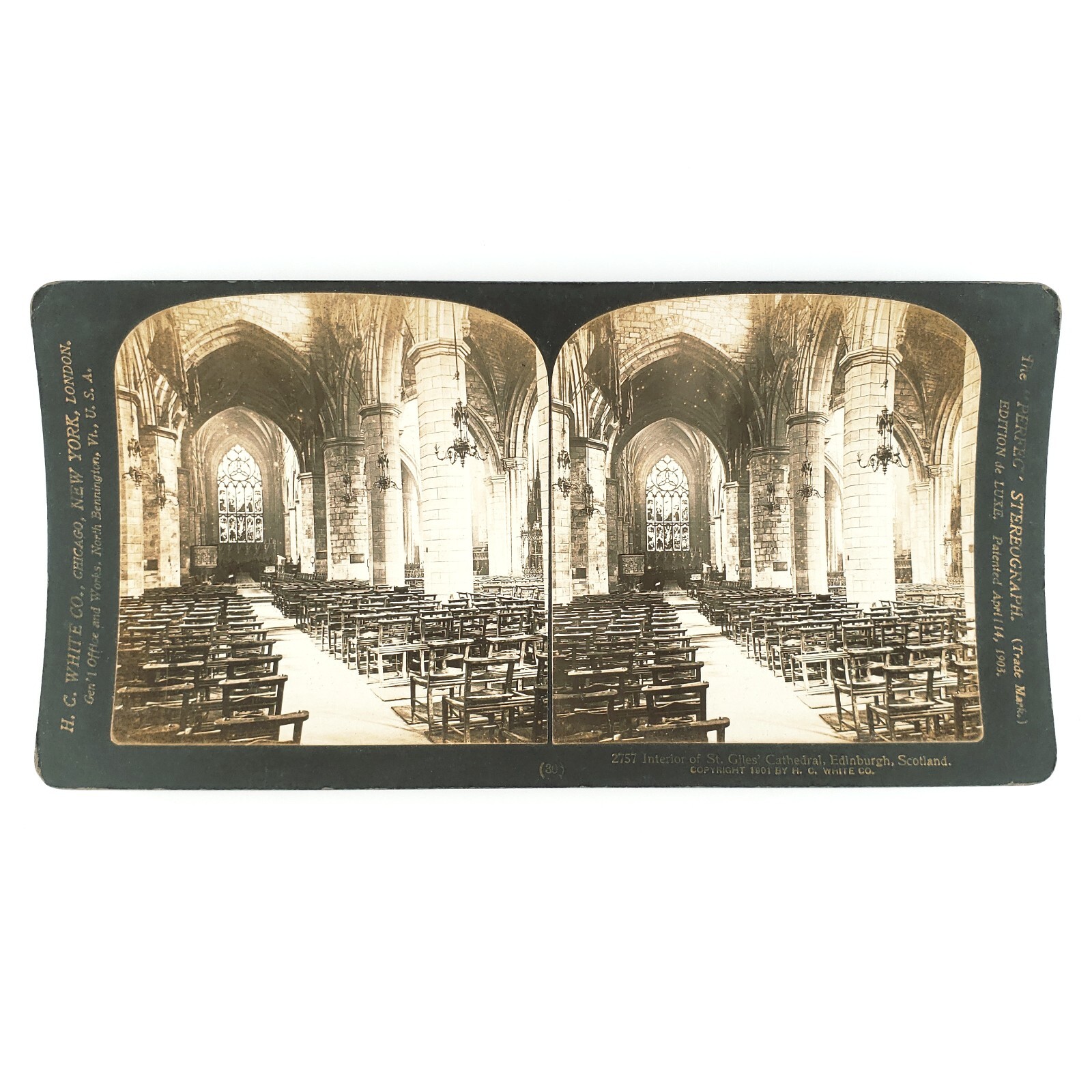 Edinburgh St Giles Cathedral Stereoview c1901 H C White Scotland Church H1678