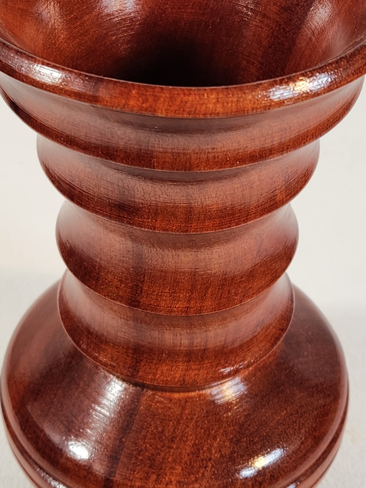 Peruvian Bloodwood Vase Satine Dark Red Handcrafted Folk Art 8'' Exotic RareWood