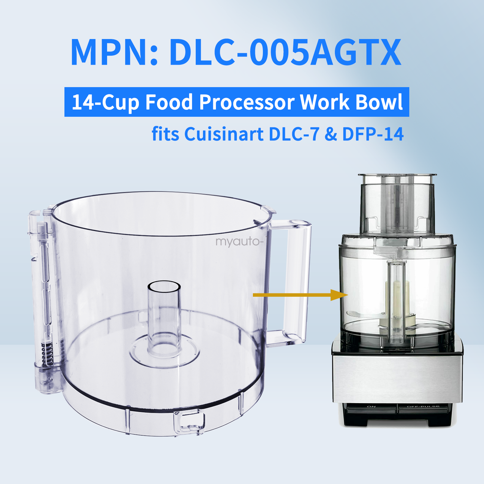 DLC-005AGTX,14-Cup Food Processor Work Bowl Fo Cuisinart Tritan DLC-7 & DFP-14