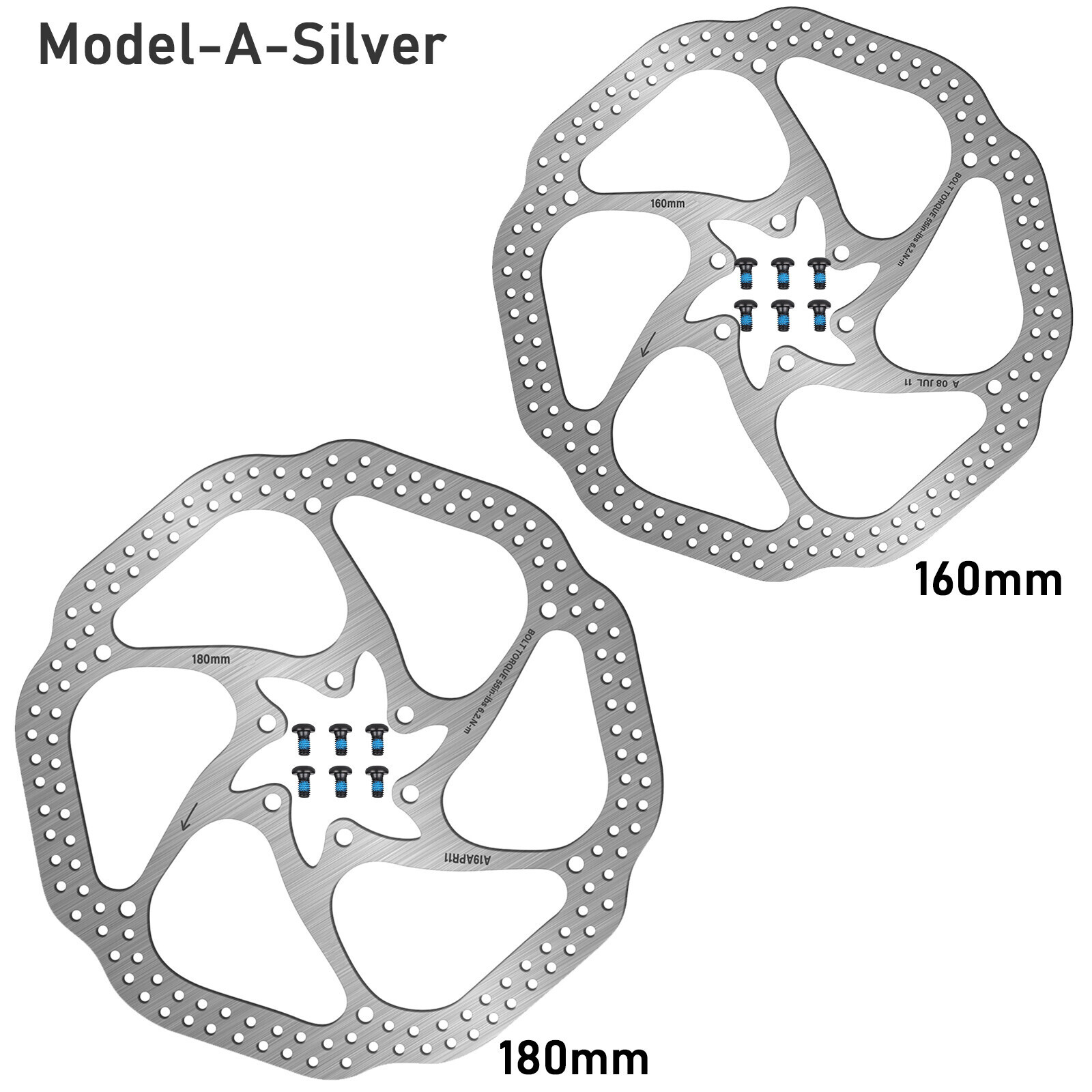 1/2pcs Bike MTB 160mm 180mm 203mm Stainless Rotors Disc Bike Brake Rotor 6 bolts