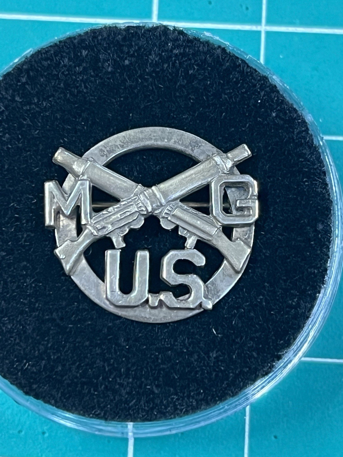WW1 Era US Infantry MG Machine Gun Sweetheart Homefront Pin Sterling