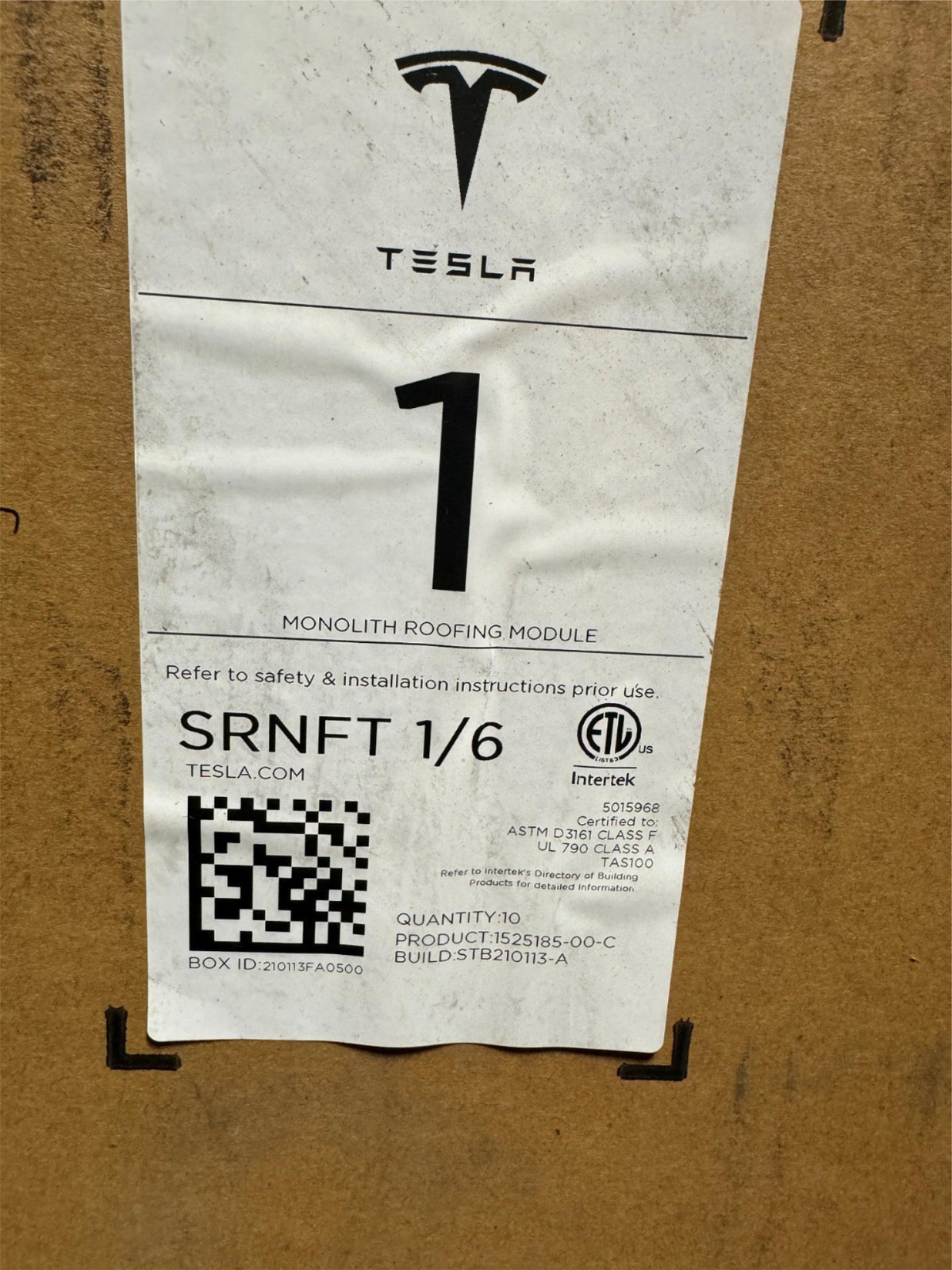 10x Pack Lot Tesla Solar Roof Monolith Roofing Non Performing Modules Tiles