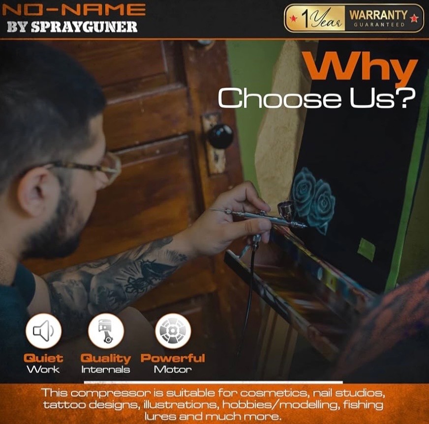 Cool Tooty Quiet Airbrush Compressor by NO-NAME Brand w/ air tank oilless design