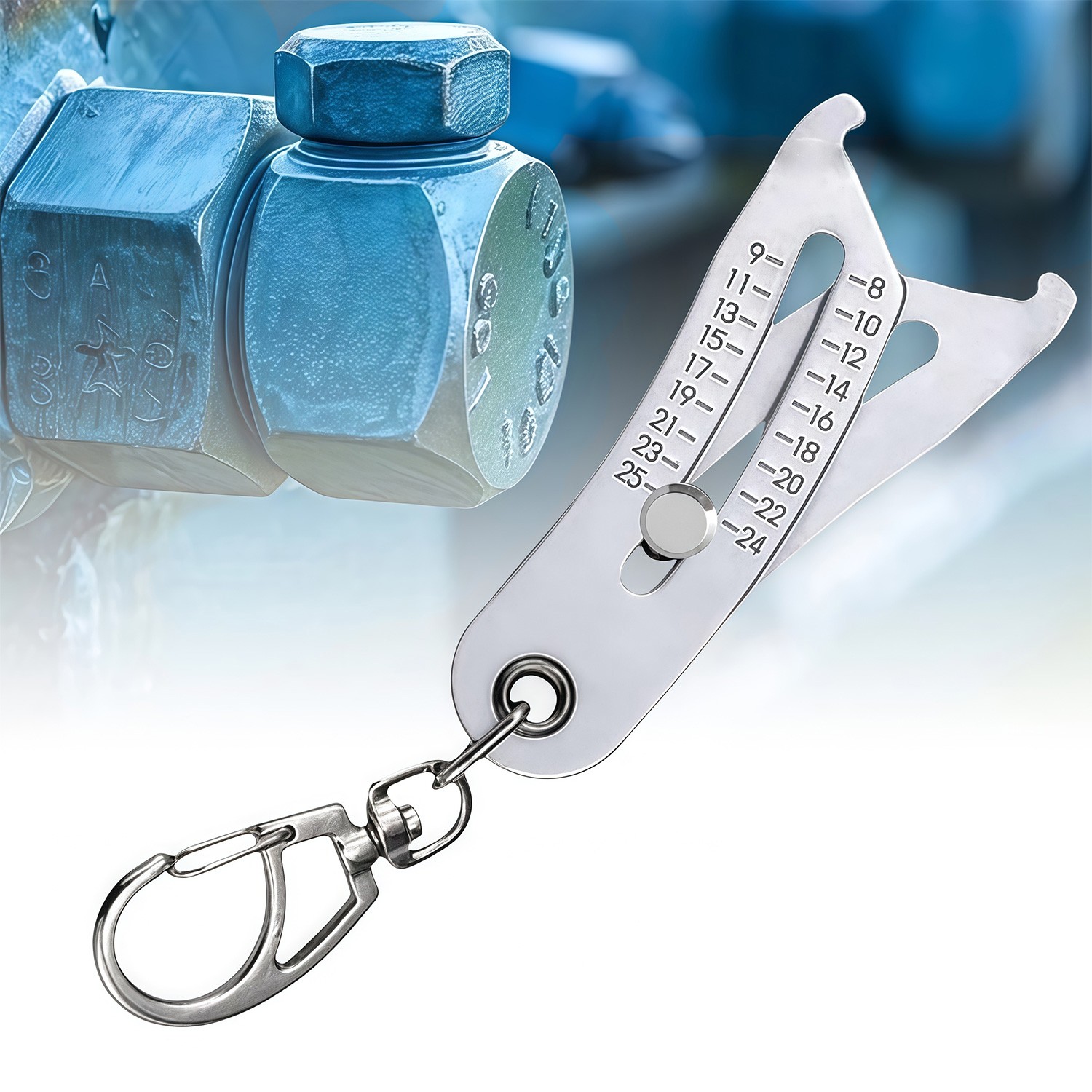 Bolt and Nut Identifier Gauge Size Gauge Precise Bolt Size Finder Keychain Tool