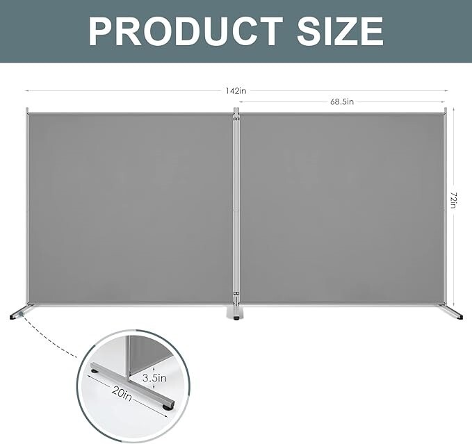 Separador Divisor De Habitacion Para Paneles Sala Total Privacidad Gris NUEVO US