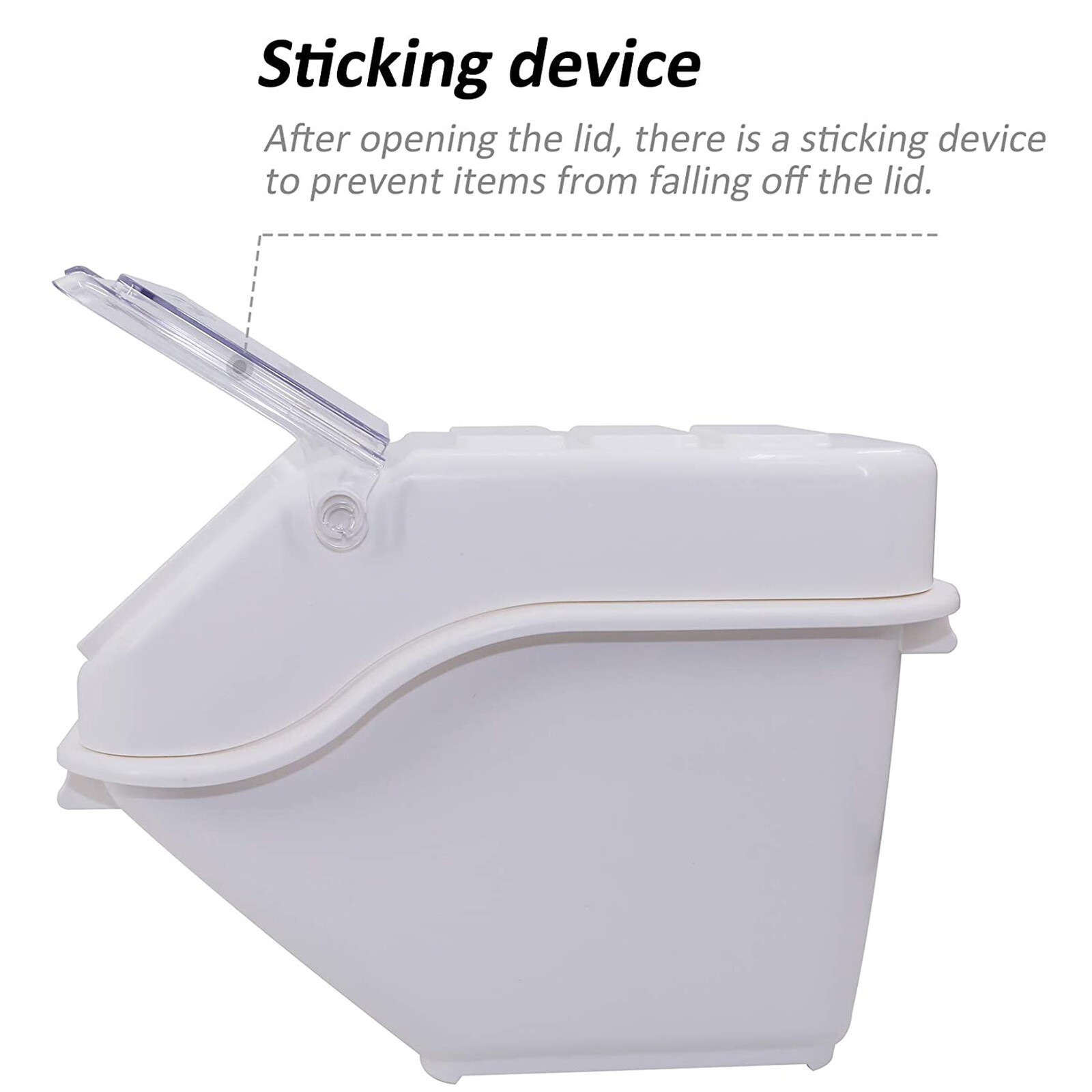 Hakka 8.8 Gallon Ingredient Bin with Scoop 200 Cup Commercial Food Shelf-Storage