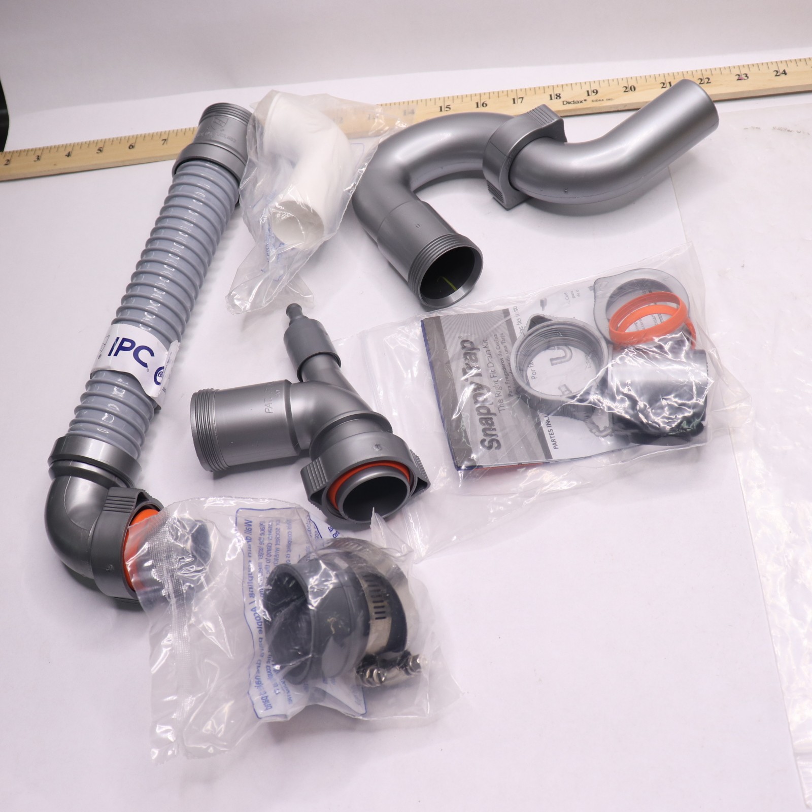 SnappyTrap All-in-One Kitchen Sink Drain Kit PVC Chrome 1-1/2 DK-100