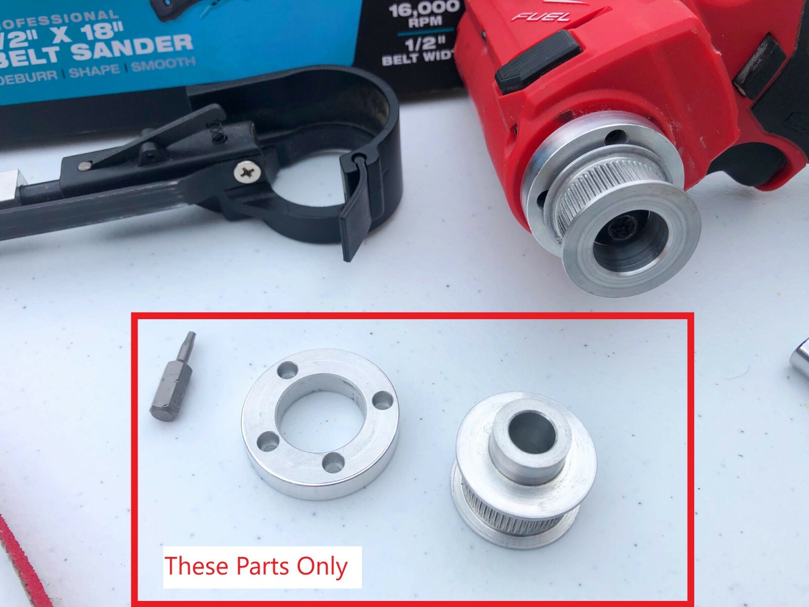 Belt Sander CONVERSION PARTS FOR Milwaukee M12 Cut Off Saw 2522-20, 1/2" x 18"