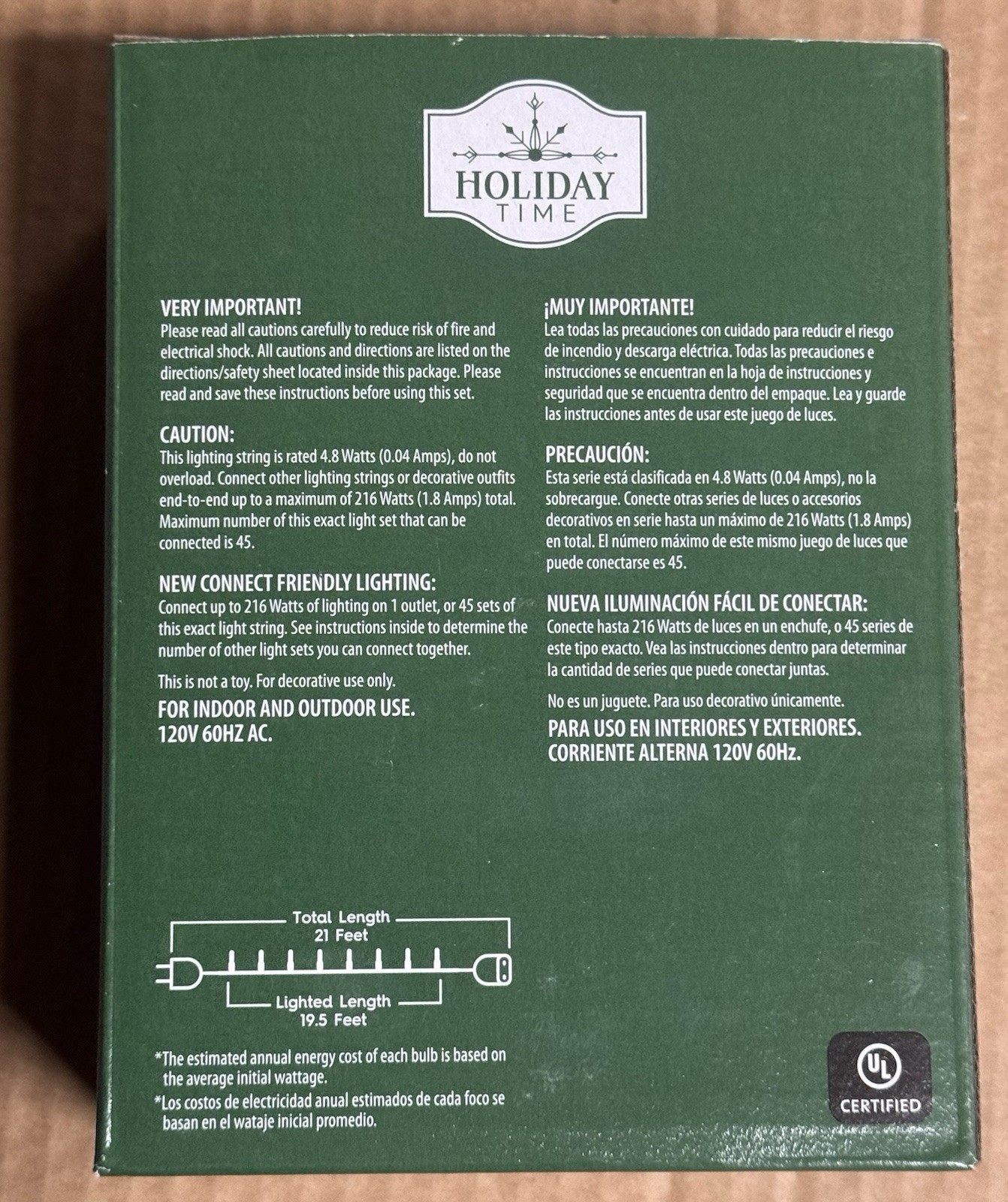 NEW 2025! Holiday Time 100-Count BLUE LED Mini Christmas Lights GREEN Wire