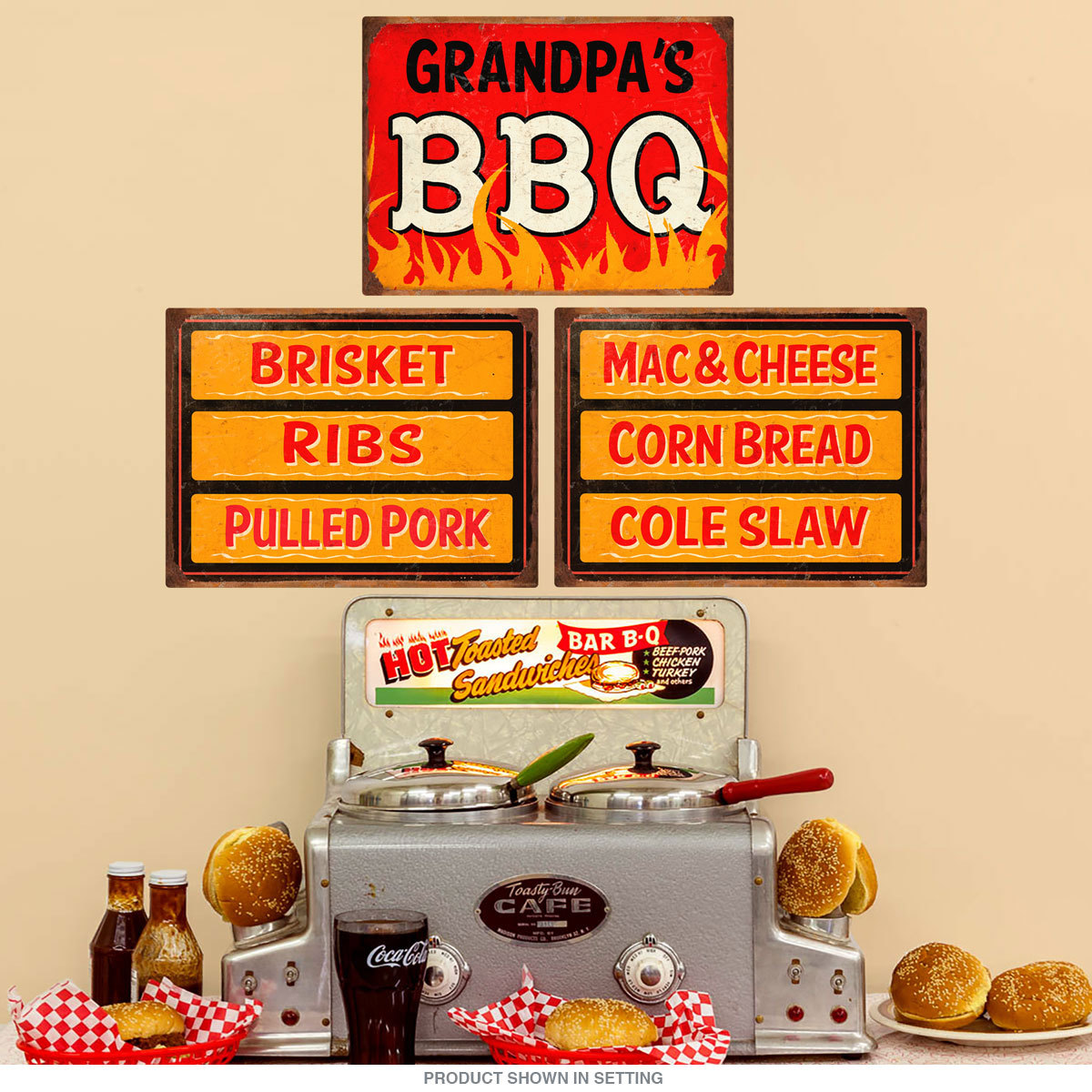 Grandpas BBQ Southern Sides Menu Wall Decal Set 12 x 16 Kitchen Decor