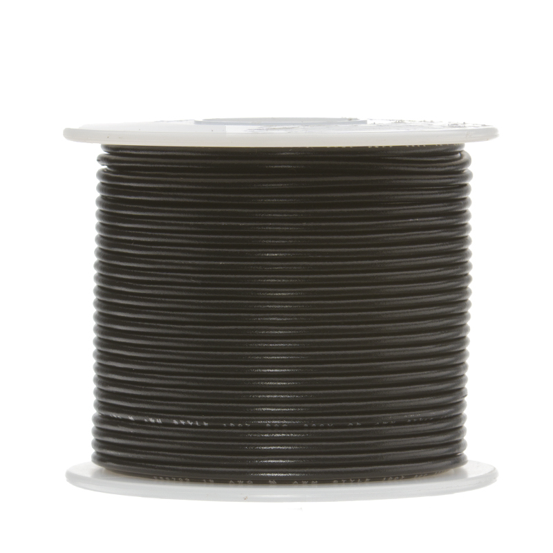 18 AWG Gauge Solid Hook Up Wire Black 100 ft 0.0403" UL1007 300 Volts