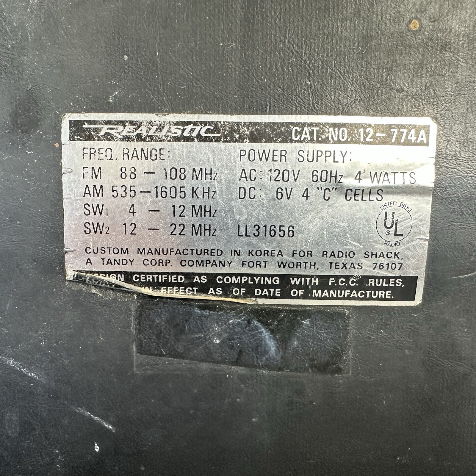 Vintage Radio Realistic Astronaut4 12-774A Tested