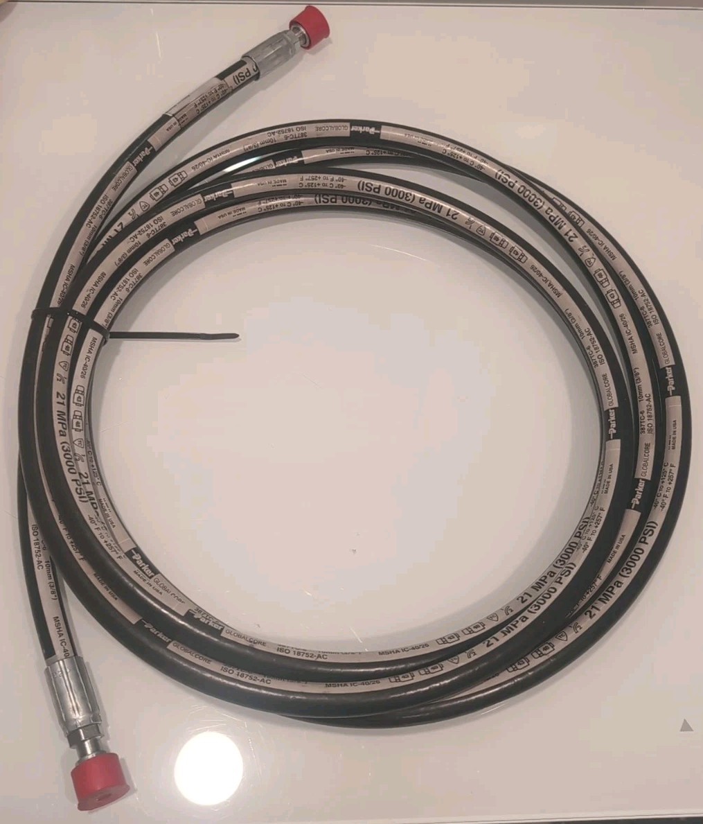 PARKER HYDRAULIC HOSE 3000 PSI 21MPa 387TC-6 3/8"  10mm 17 Foot