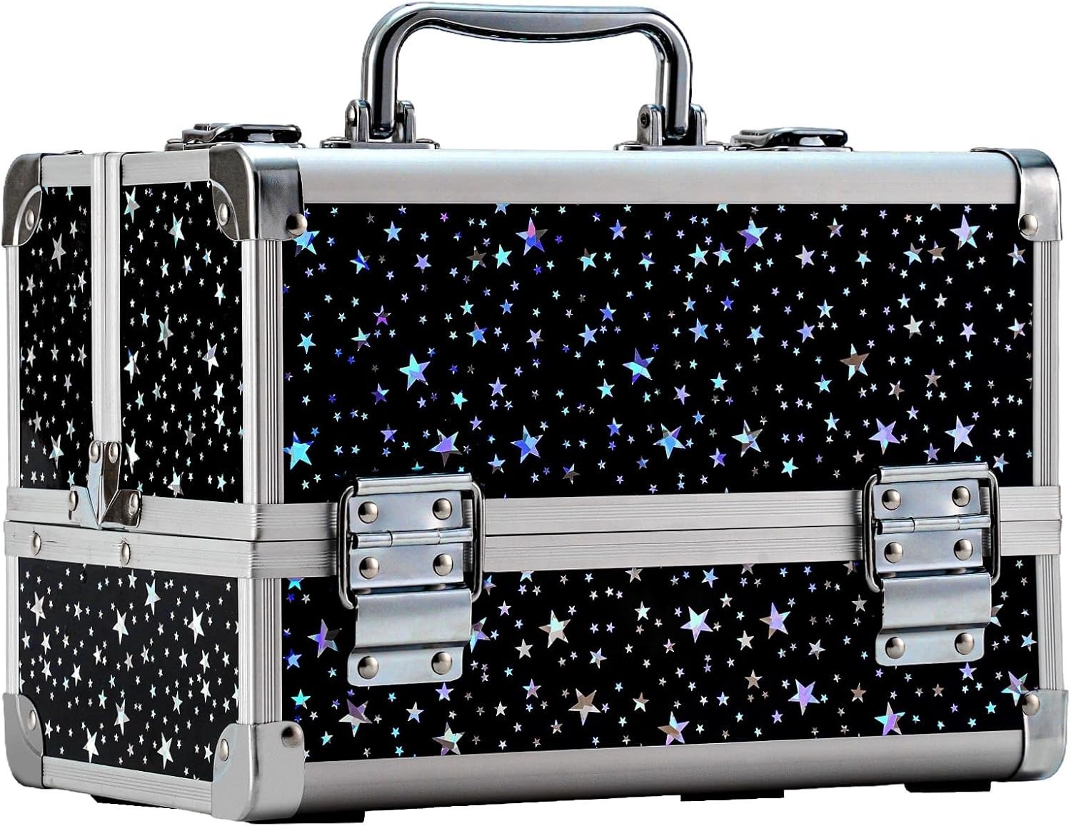 Portable Makeup Supply Train Case Cosmetic Organizer 2-Tier Storage Kit Travel