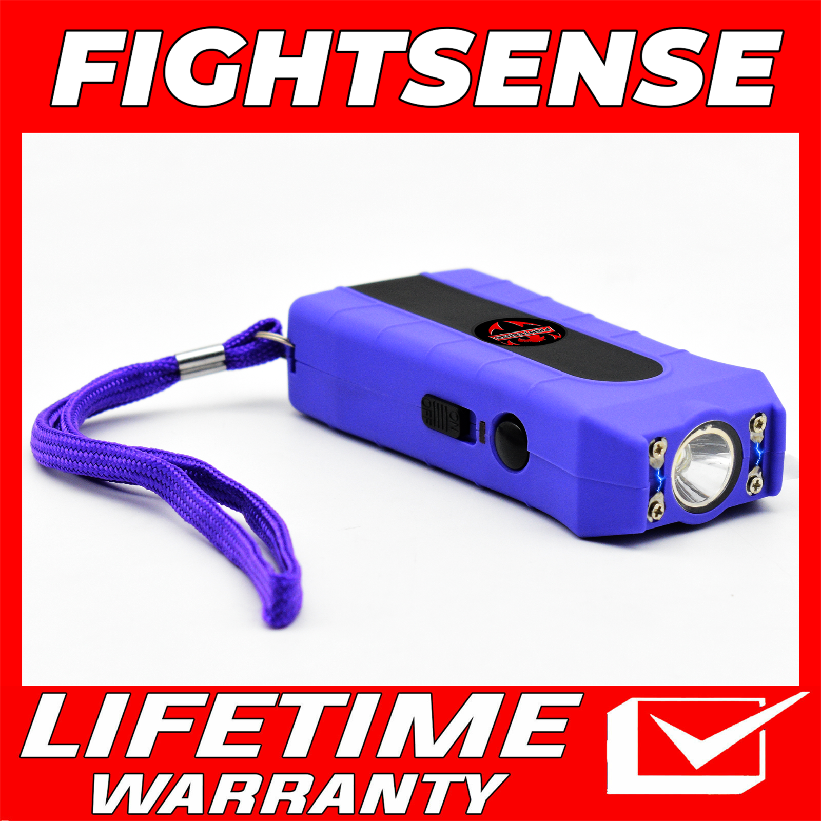 Mini Rechargeable Stun Gun 10 Mil Volts With Led Light Extremely Powerful Purple