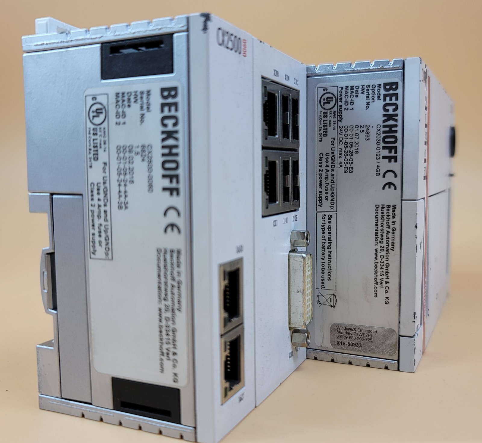 BECKHOFF CX2030 Embedded PC With CX2100 Power Supply Unit And CX2500