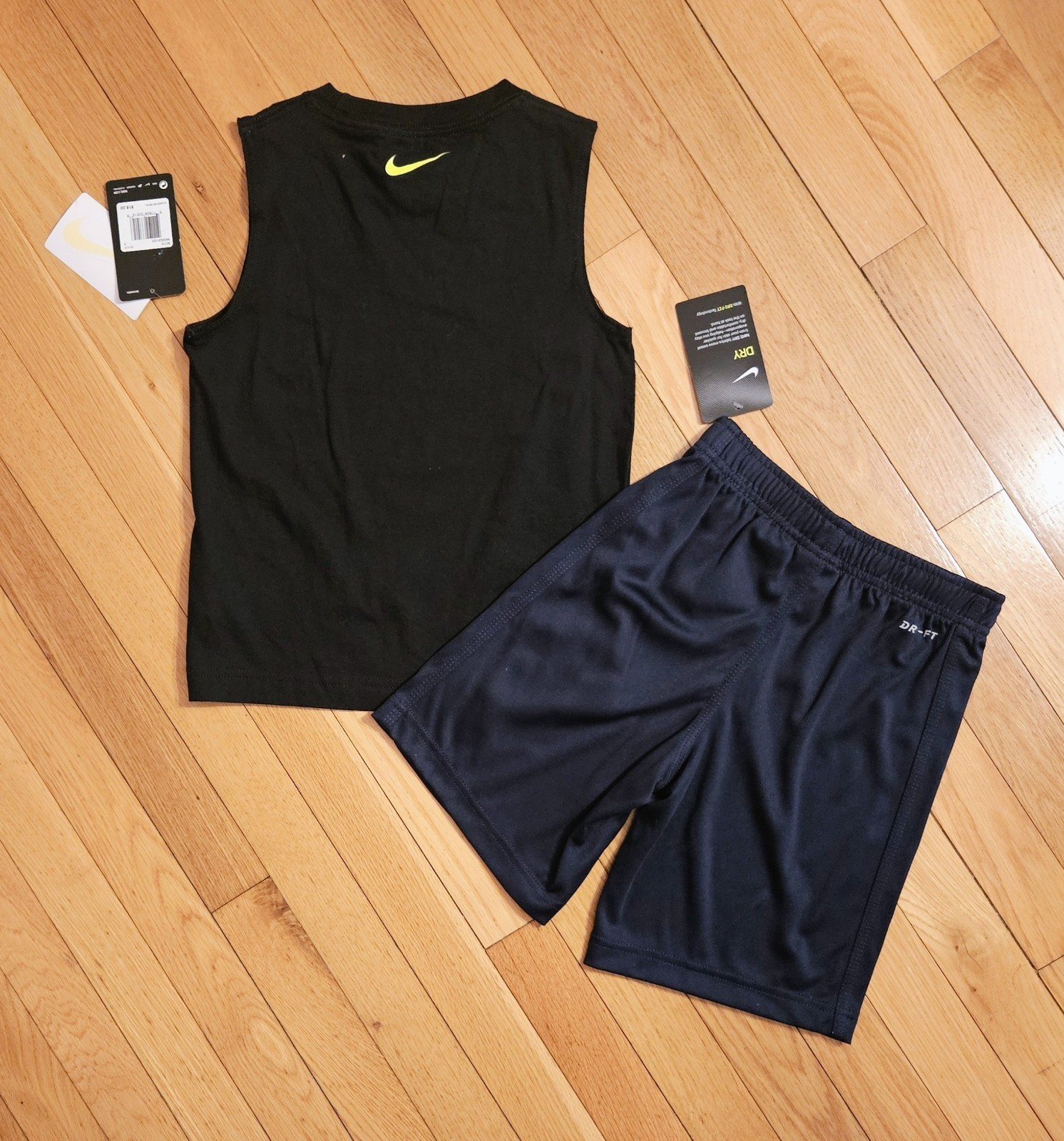Nike Little Boy Tank Tee and Short Set Black/Blue Sizes 5, 7