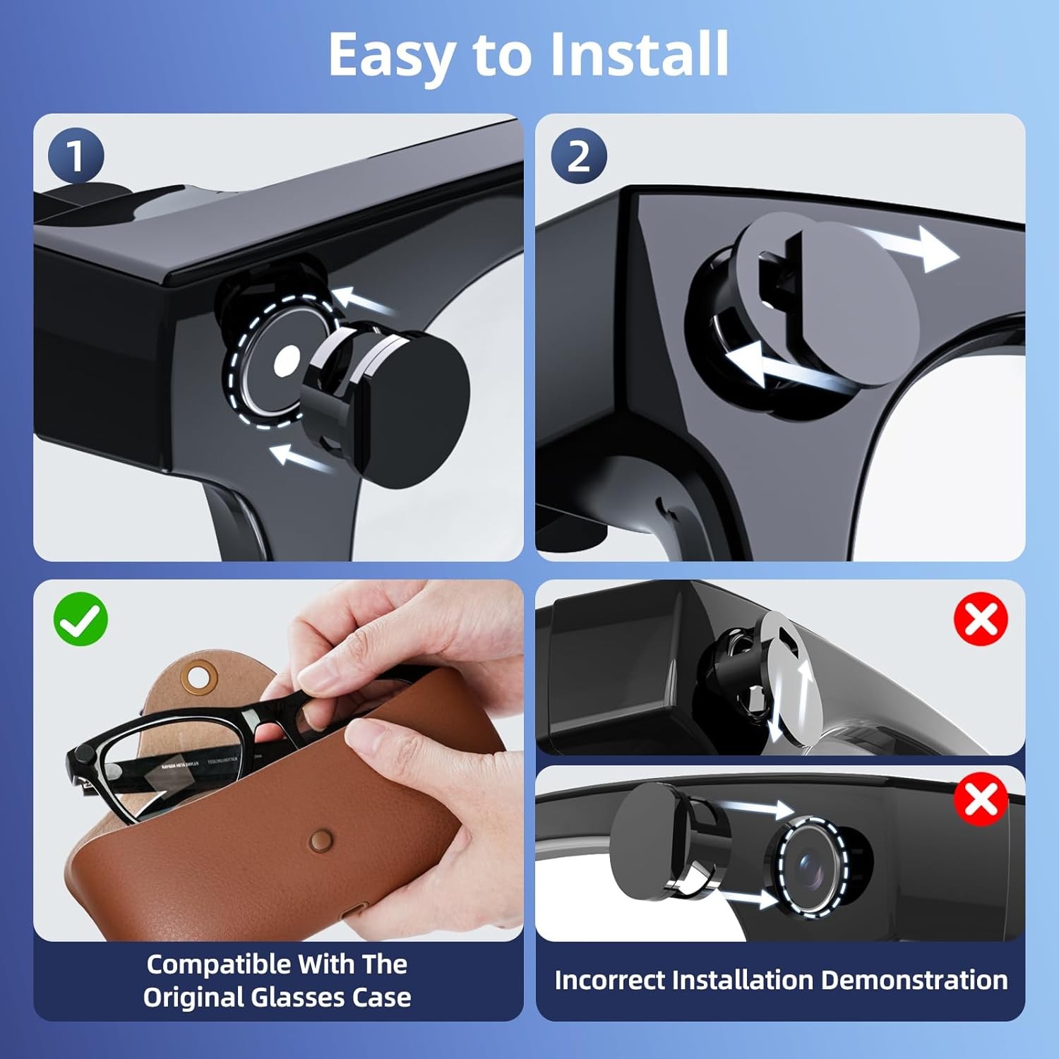 LED Light Cover for RayBan Meta Smart Glasses, Adjustable Blocker...