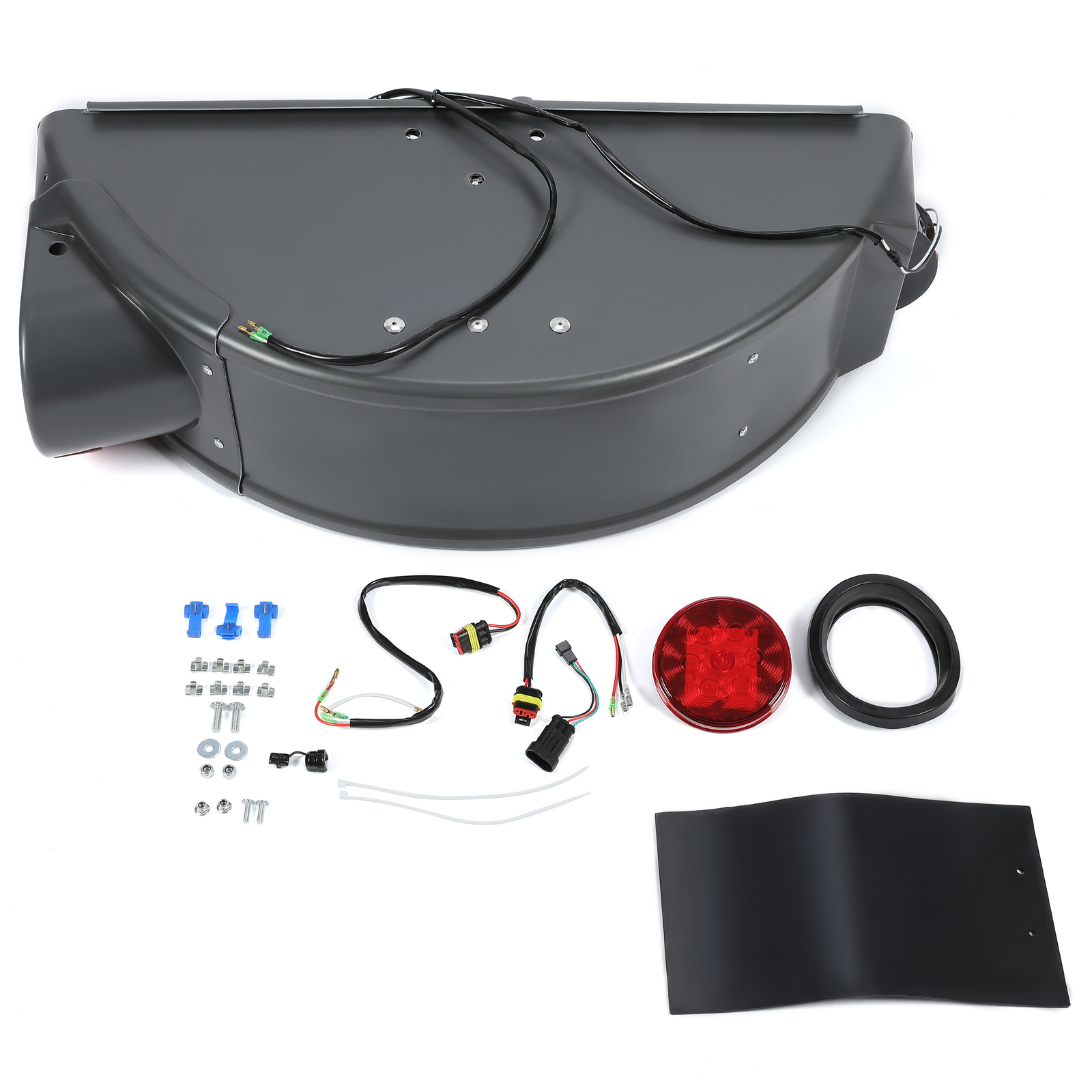 Right Fender Flare Plastic Gray W/ Sealed Light For Demco Kar Kaddy Trailer