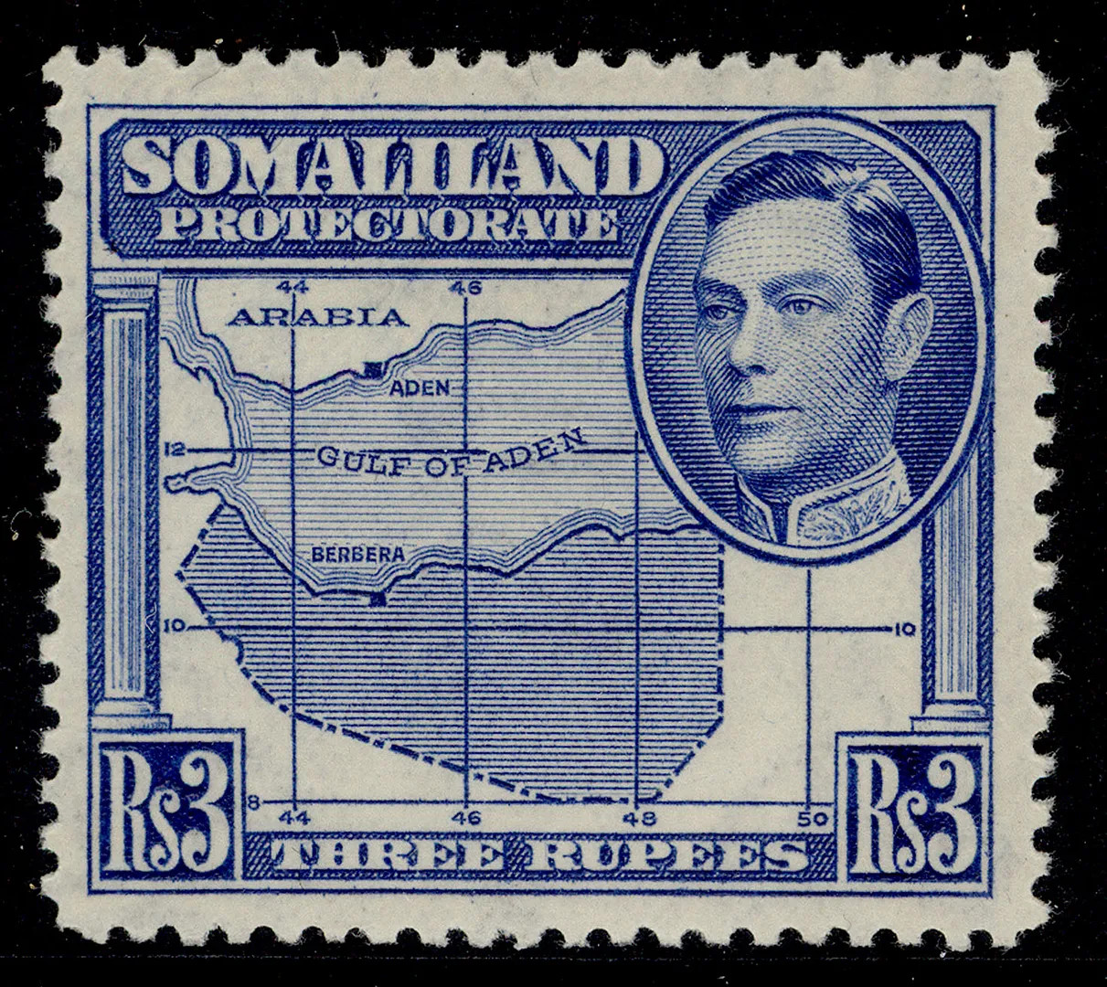 SOMALILAND PROTECTORATE GVI SG103, 3r bright blue, NH MINT. Cat £35.